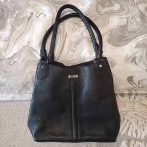 Cole Haan black pebble leather shoulder bag